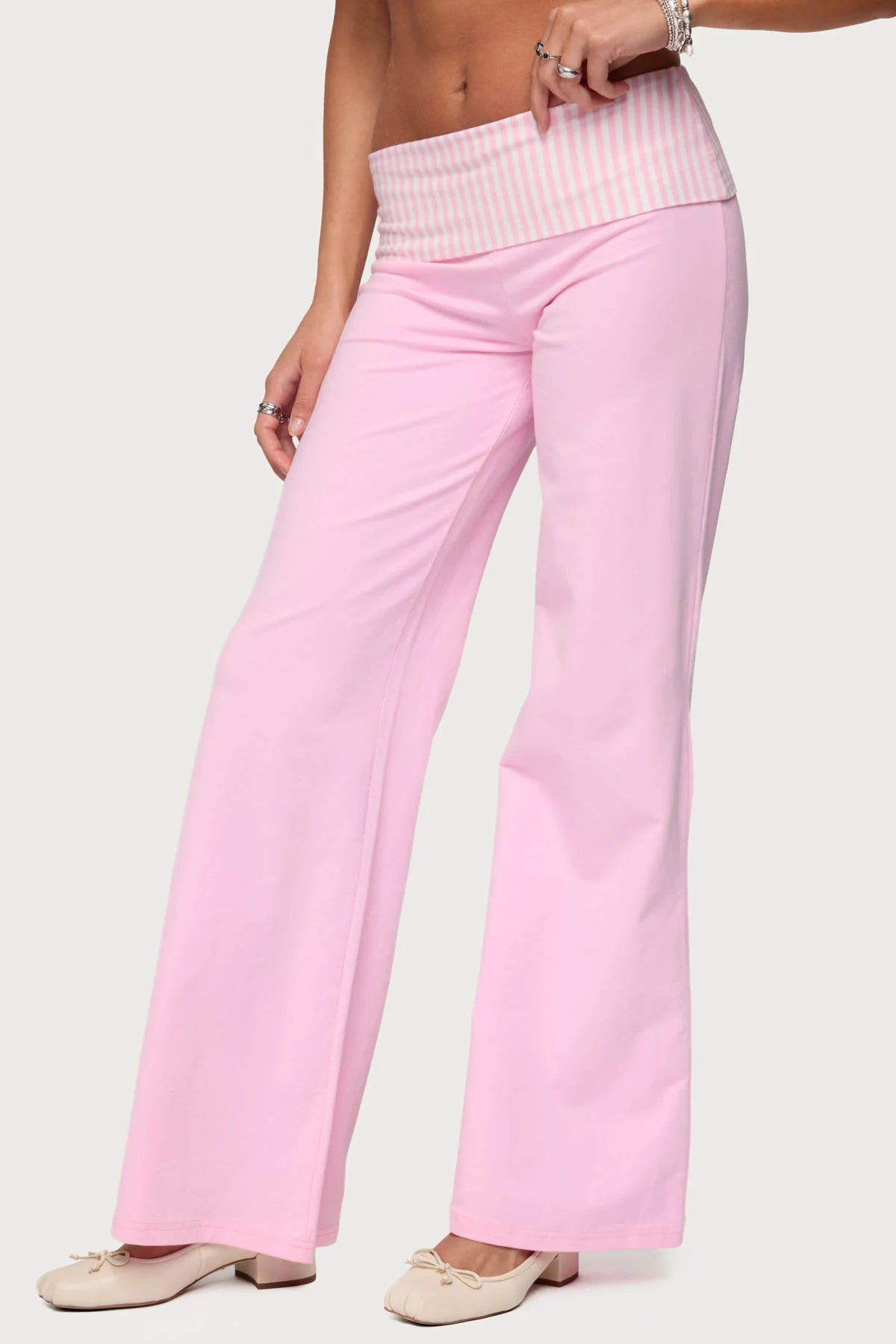 Meshey Fold Over Pants