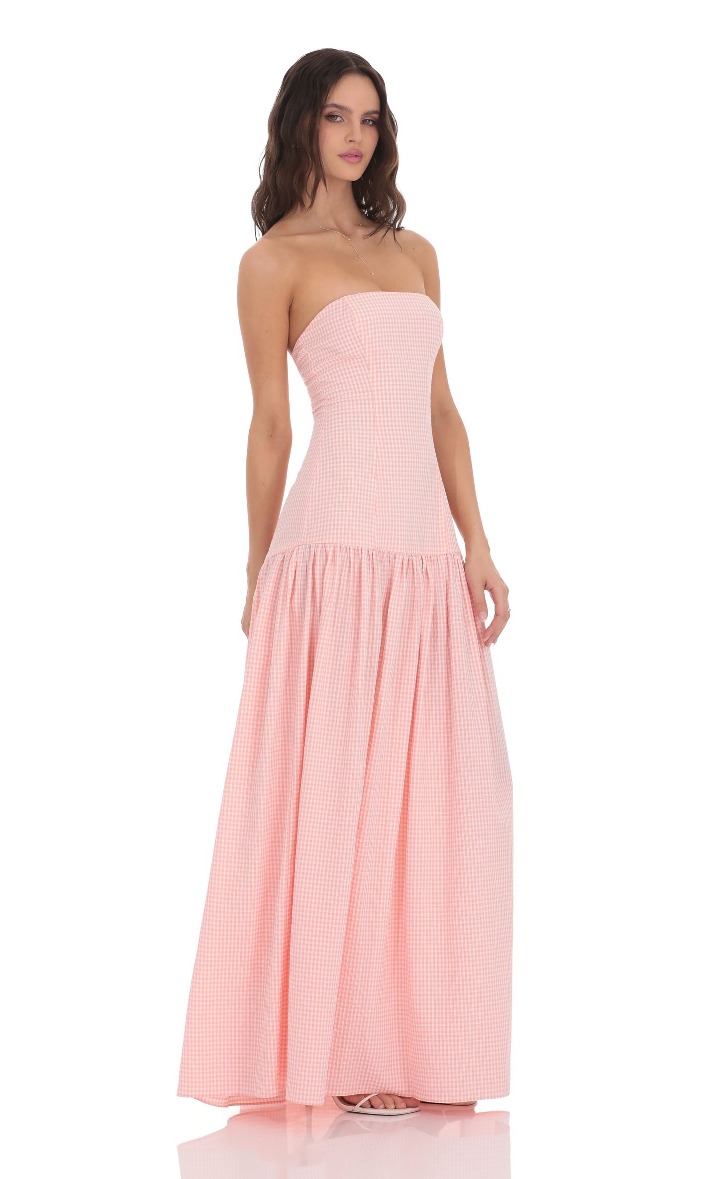 Strapless Drop Waist Maxi Dress