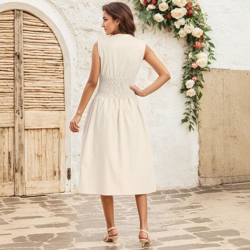 Summer Smocked Midi Dress