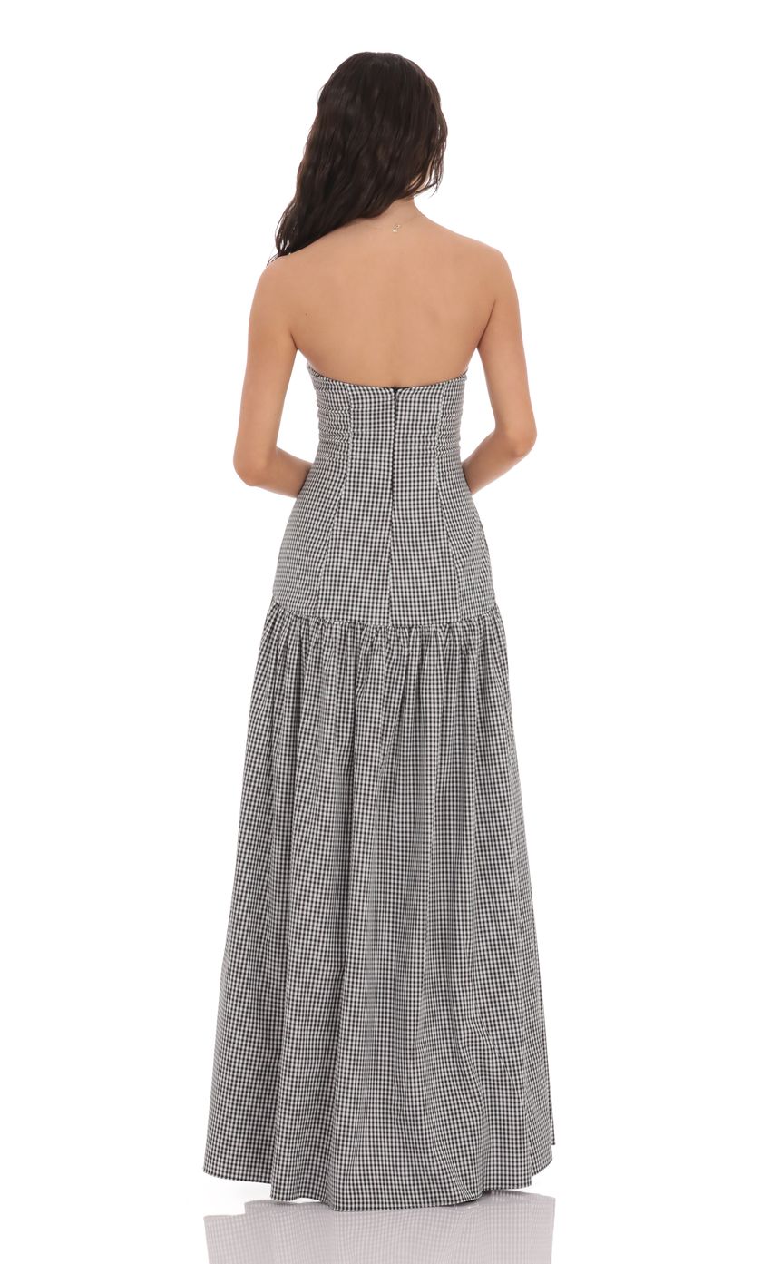 Strapless Drop Waist Maxi Dress