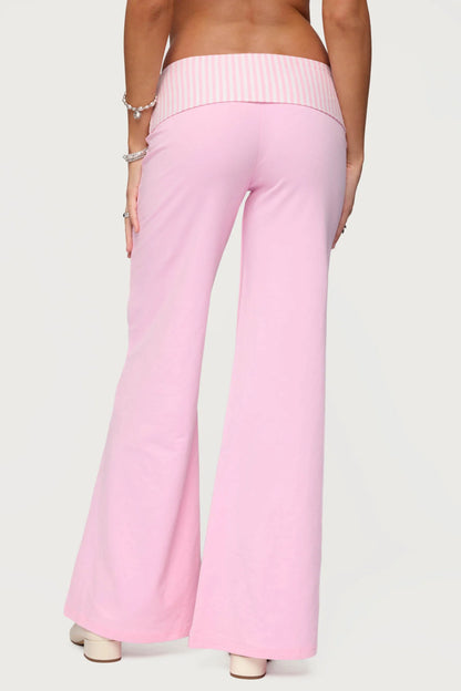 Meshey Fold Over Pants