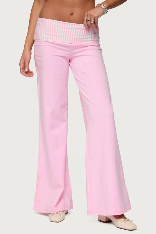 Meshey Fold Over Pants