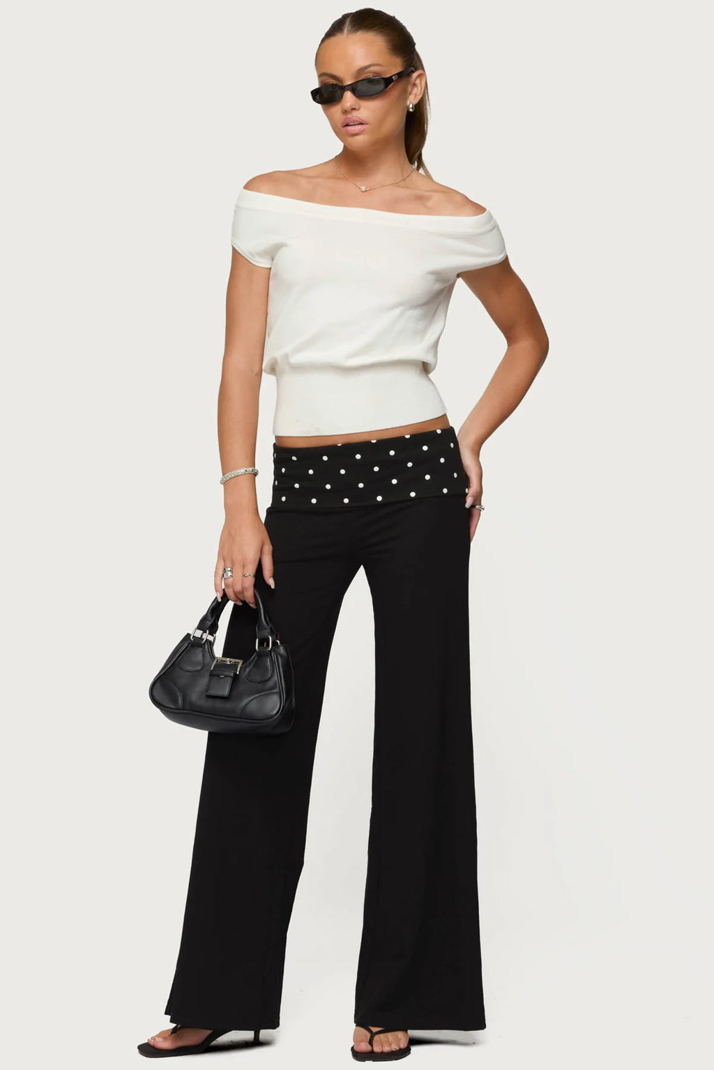 Meshey Fold Over Pants