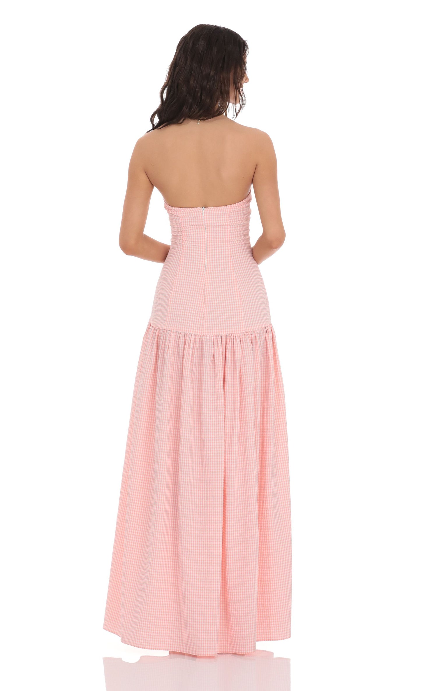 Strapless Drop Waist Maxi Dress