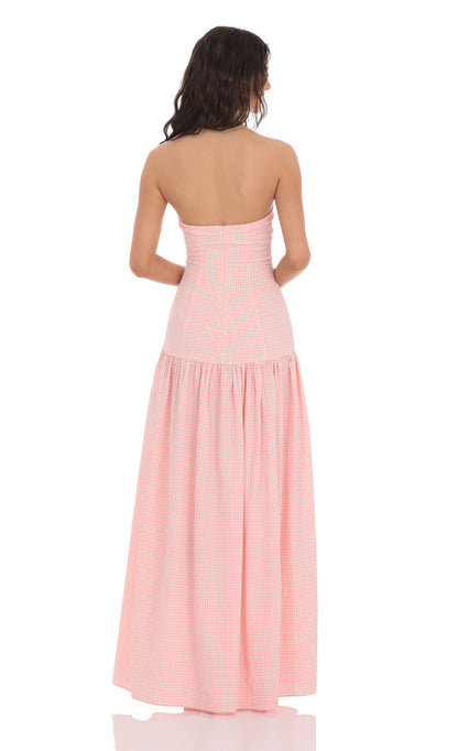 Strapless Drop Waist Maxi Dress